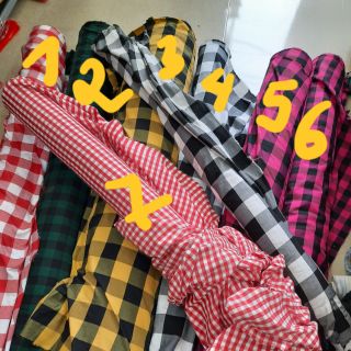 (Còn màu 3, 4, 5)Vải thô kẻ hàng tập may 250k/10m