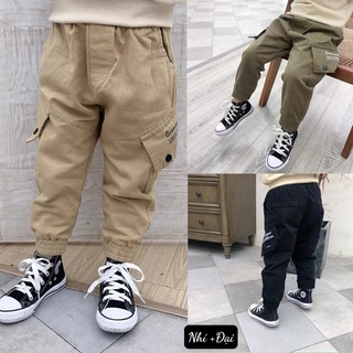 Quần dài kaki túi in chữ ống bo cho bé trai Namkidshop