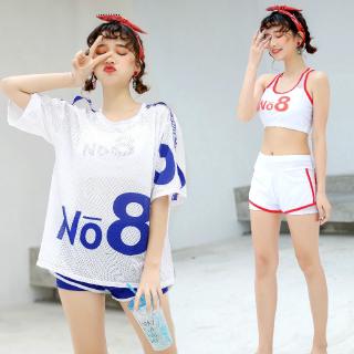 2020 New Korean Women's Swimwear Beach Sports Wind Three Swimwear