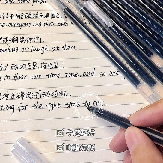 Công suất lớn Bút gel 0,5MM Bút mực đen xanh đỏ cho học sinh ôn thi Dụng cụ viết