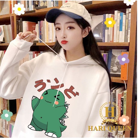 Áo hoodie khủng long vươn vai chữ nhật HARI0720