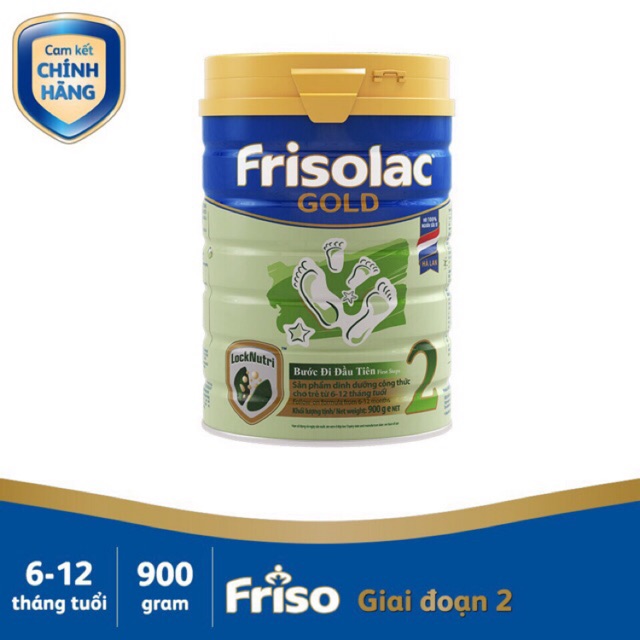 SỮA BỘT FRISOLAC GOLD 2 - 900g ( 2 LON CÓ QUÀ TẶNG)