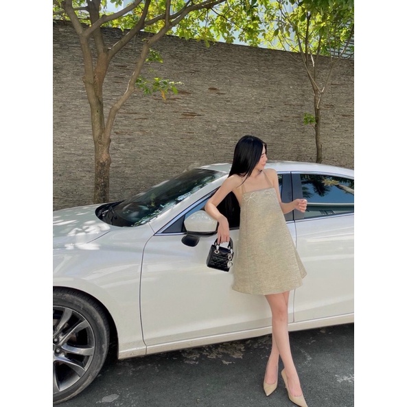 ĐẦM DOLL ĐAN LƯNG XƯỢC ĐÍNH NƠ