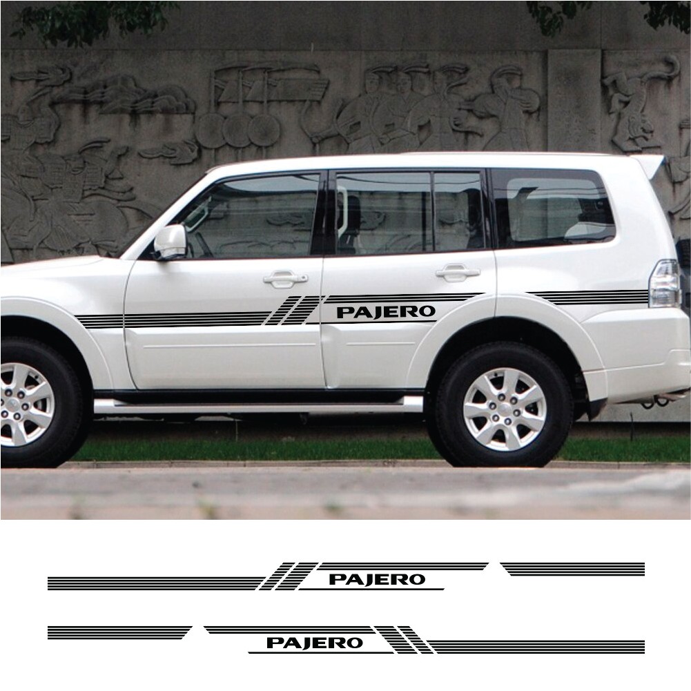 Tem xe mitsubishi pajero dán 2 bên sườn - tem xe ô tô giá rẻ hà nội
