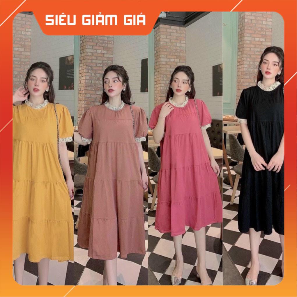 váy bầu thiết kế☘️đầm bầu mặc đi làm đi chơi đều được☘️chất đũi hàn mát mềm☘️free size 43-68kg