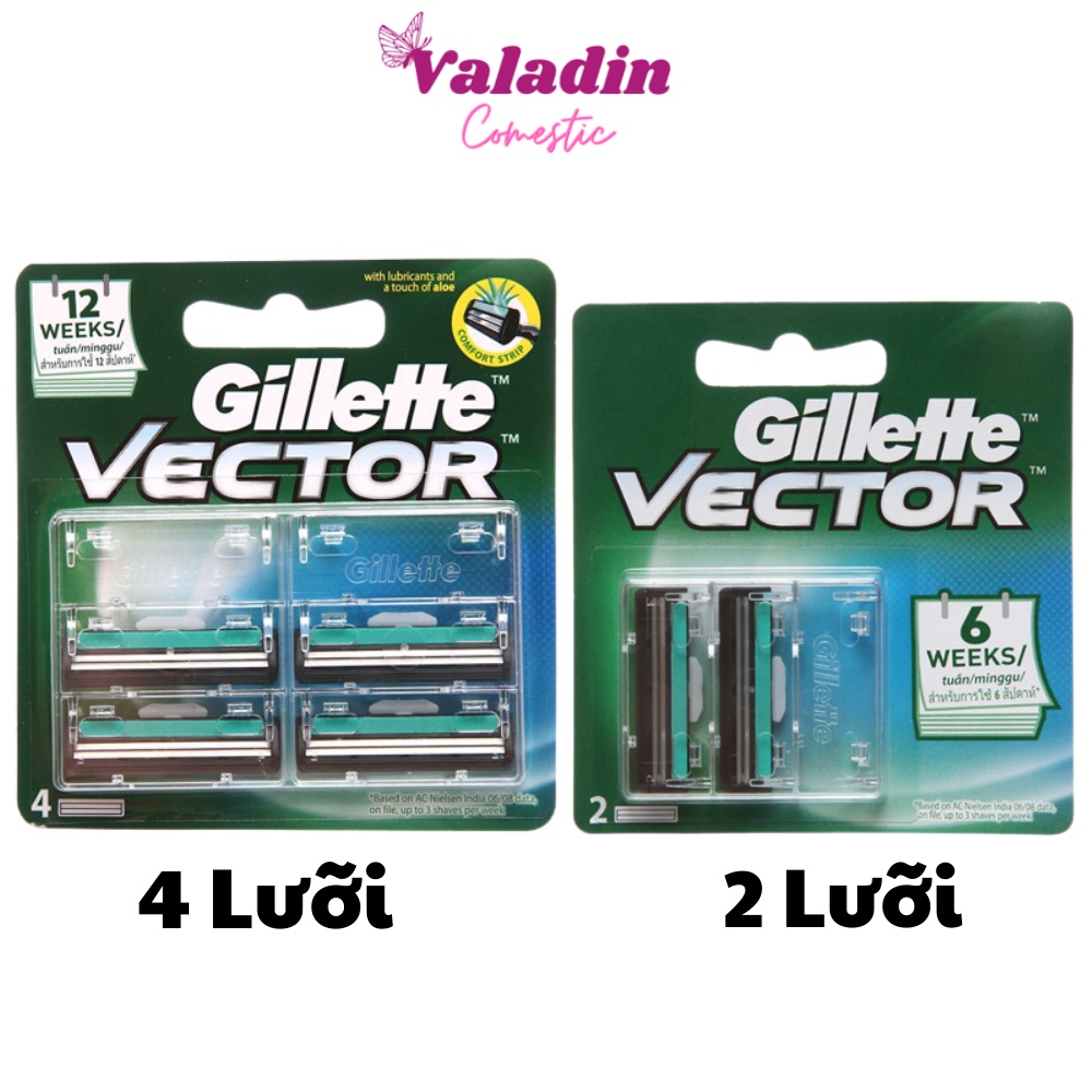 Lưỡi Dao Cạo Râu GILLETTE Vector (2 Lưỡi - 4 lưỡi) - Lưỡi cao râu