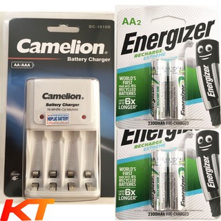 Bộ Sạc pin AA, AAA Camelion BC-1010B kèm 4 viên pin AA 2300mah Energizer