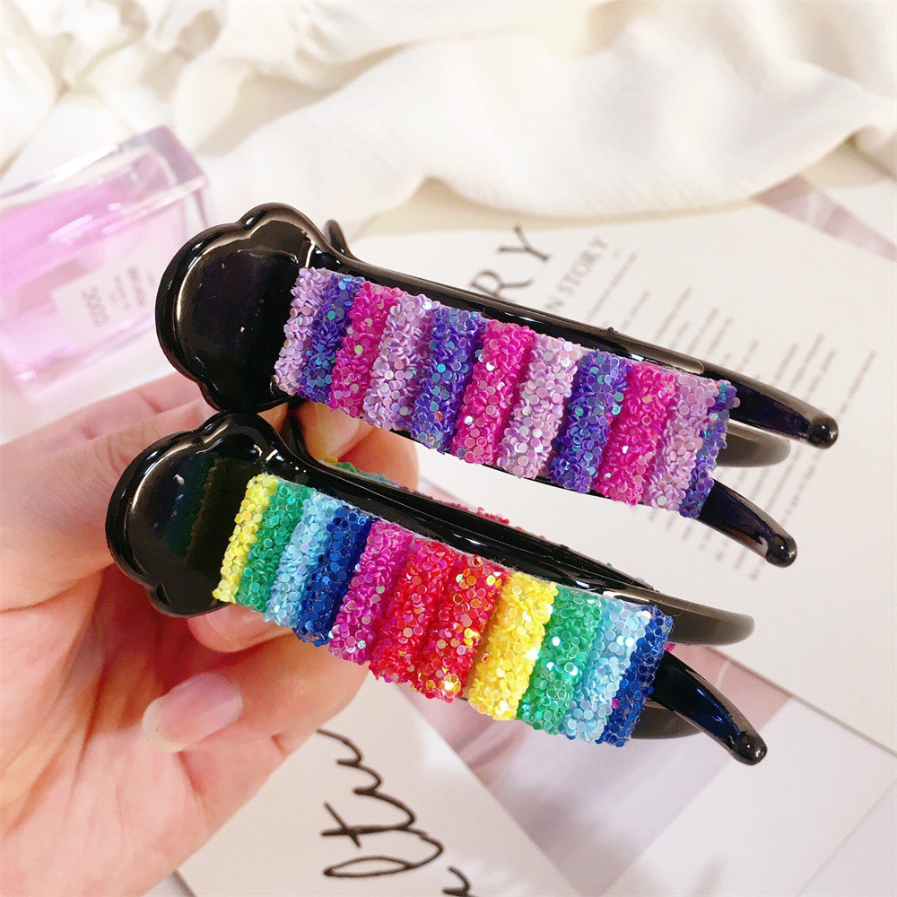 Kẹp Tóc Càng Cua Màu Cầu Vồng Lấp Lánh Đáng Yêu
