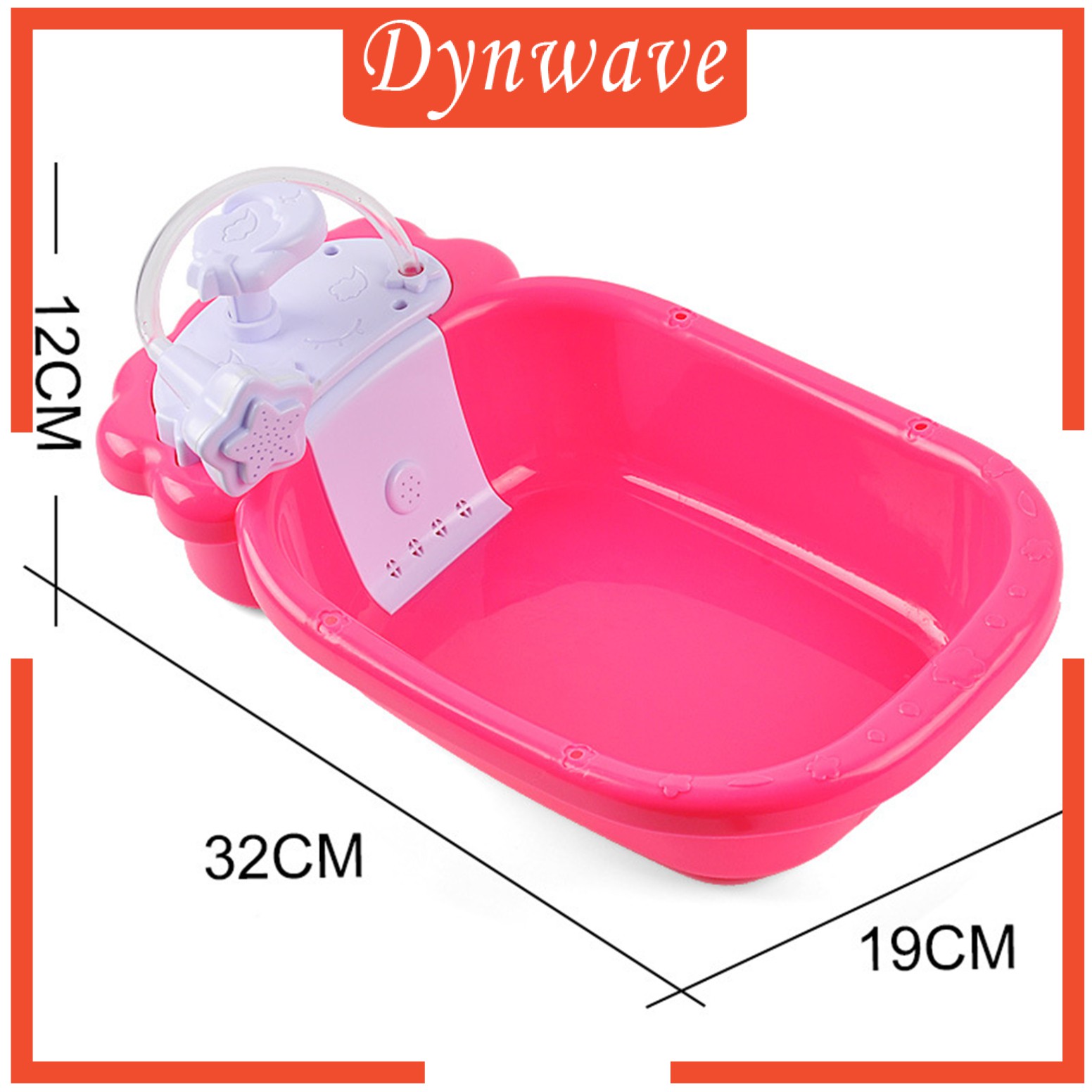 [DYNWAVE] Doll Bath Play Tub with Shower Pretend Play Infant Baby Kids Doll Toy Bathtub