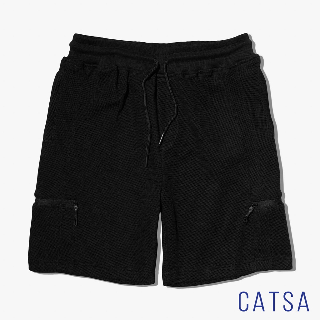 Quần short thun nam xám, đen CATSA form chuẩn, đẹp, thể thao QSJ057 - QSJ059