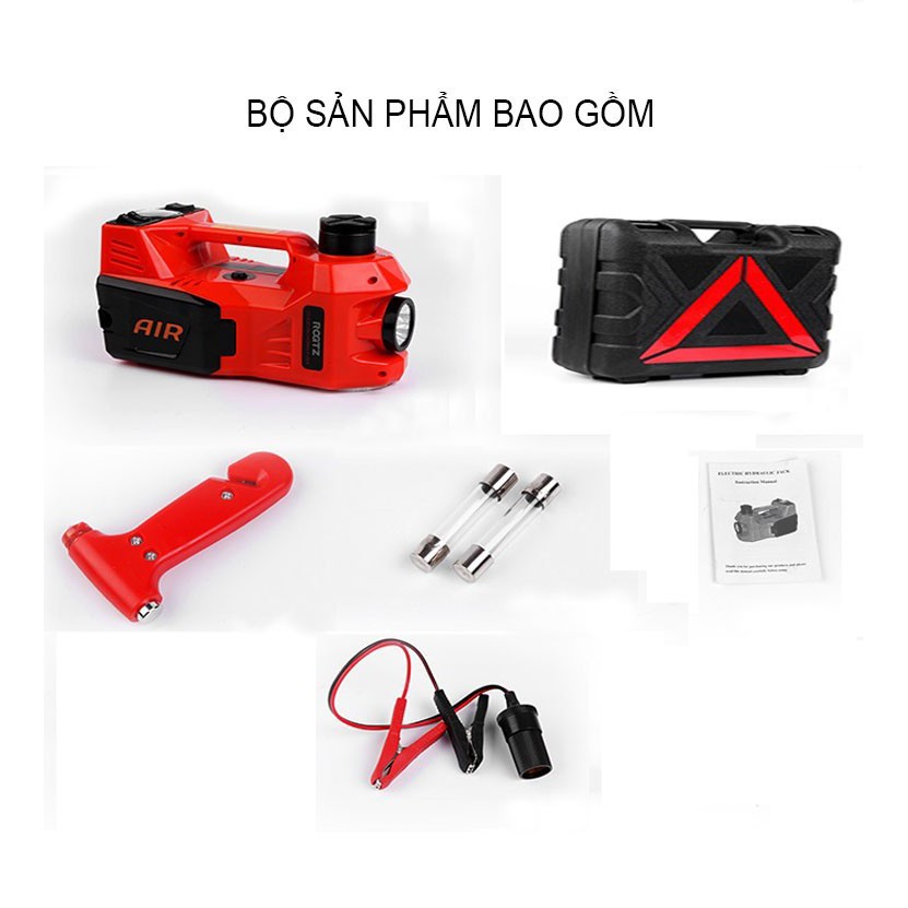 BỘ KÍCH NÂNG GẦM ĐIỆN KIÊM MÁY BƠM LỐP Ô TÔ ĐA NĂNG ROGTZ 4 TRONG 1 CAO CẤP