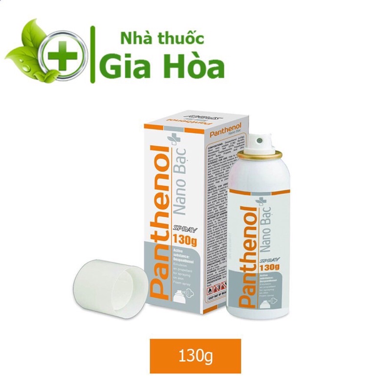 Xịt bỏng Panthenol Nano bạc giúp hỗ trợ mau lành các vết bỏng, vết thương ngoài da, cháy nắng - Chai 130g