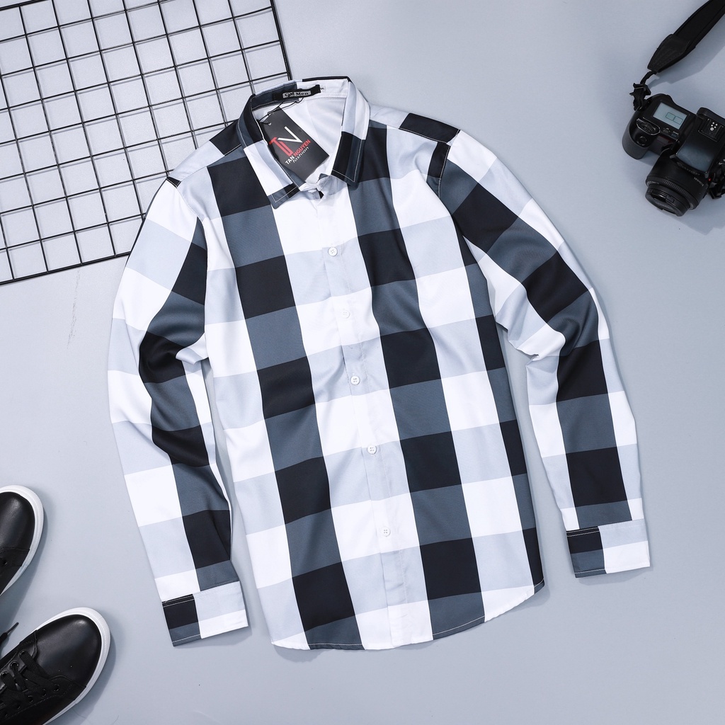 Áo sơ mi nam dài tay ⚡LỊCH LÃM - ĐẲNG CẤP⚡ Họa tiết caro chất liệu lụa Twill mềm mịn siêu mát | BigBuy360 - bigbuy360.vn