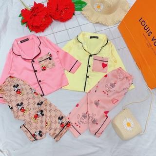 Bộ pijama lụa satin loại 1(6-20kg)