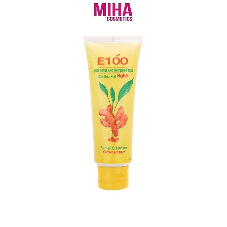 Sữa Rửa Mặt Nghệ Trắng Da Ngừa Mụn E100 100g