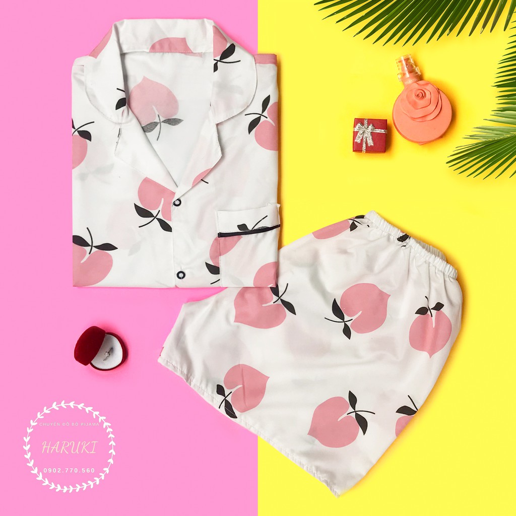 đồ bộ ngủ pijama đùi, chất liệu vải kate, giá tốt, sản phẩm như hình shop chụp