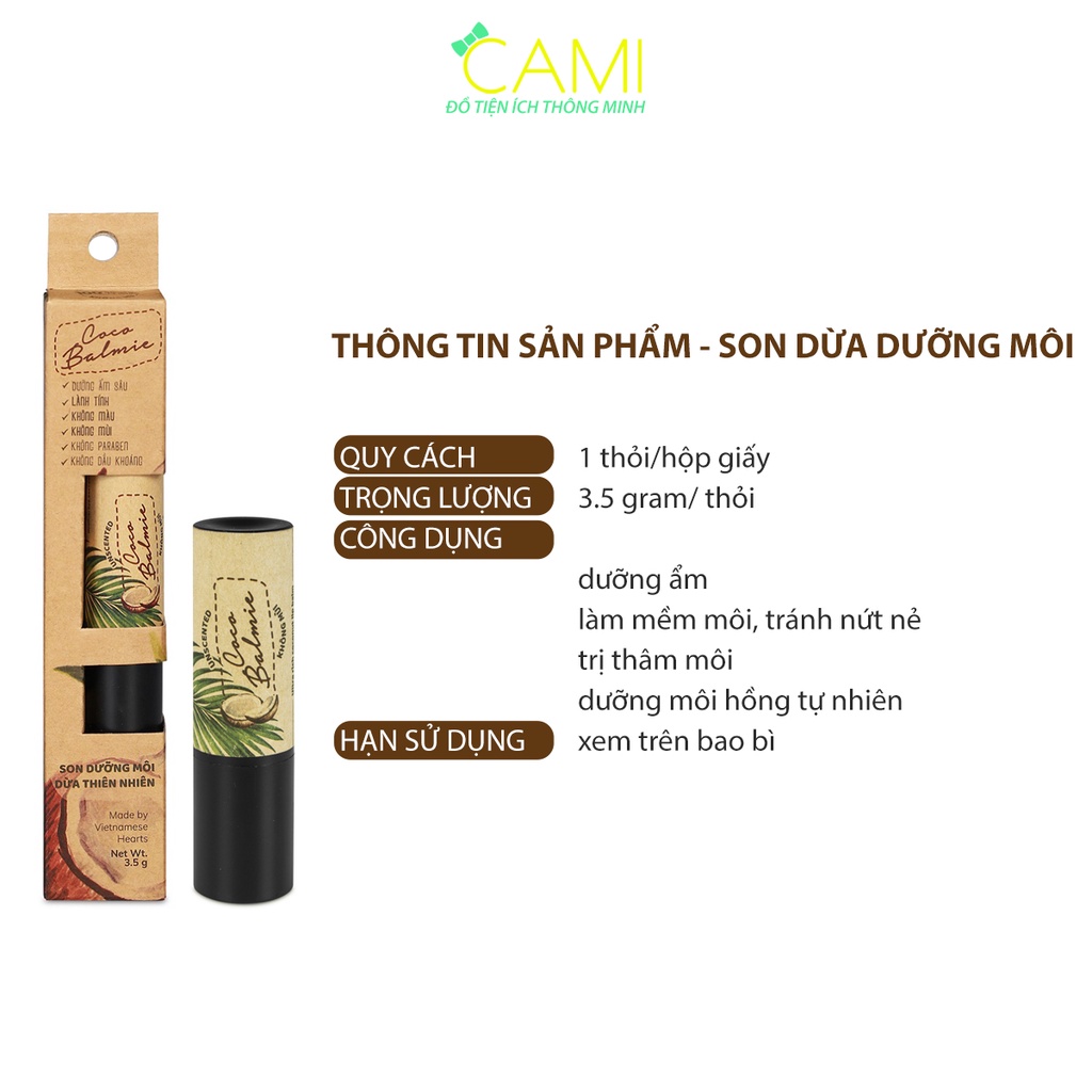 Combo dưỡng môi chiết xuất tinh dầu dừa gồm mặt nạ và son dưỡng Sense Plus_Cami_SP002_SP005