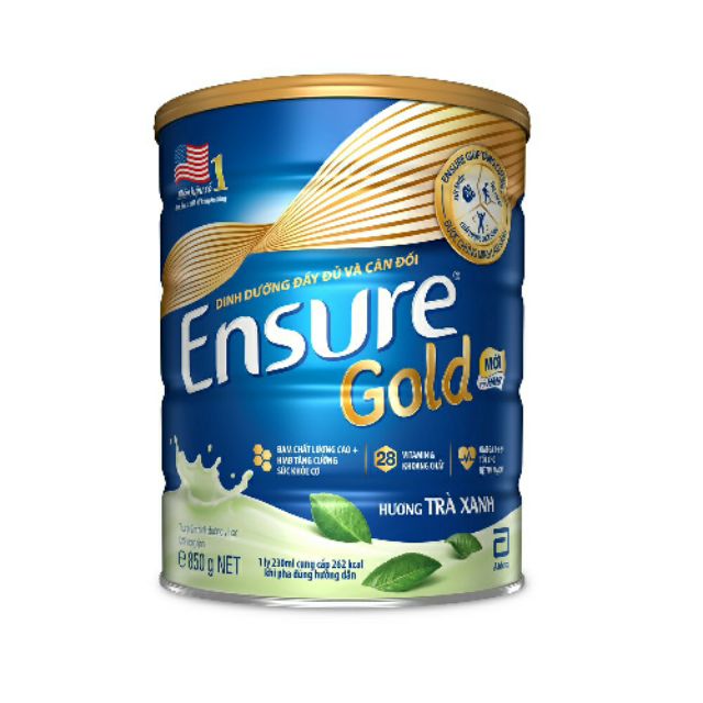 Sữa bột Ensure gold HMB hương trà xanh 850g
