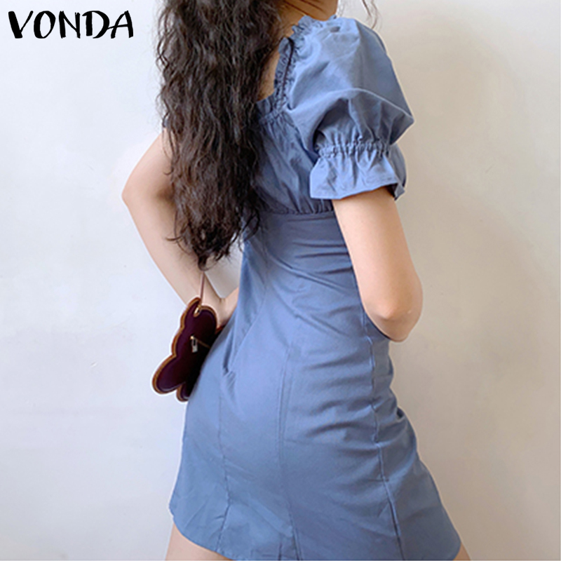 Đầm Bút Chì VONDA Tay Ngắn Cổ Vuông Phong Cách Hàn Quốc | BigBuy360 - bigbuy360.vn