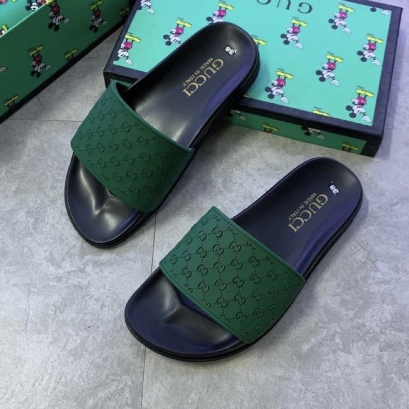 Dép quai ngang nam đế đen quai xanh mới kèm video