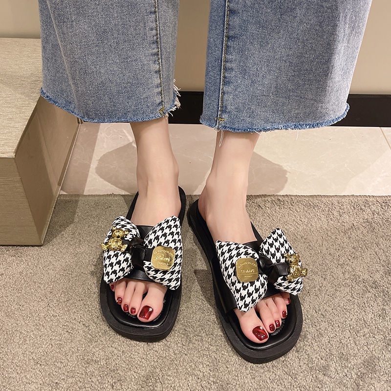 Dép Sandal Đính Nơ Thiết Kế Mới Thời Trang Mùa Hè Cho Nữ