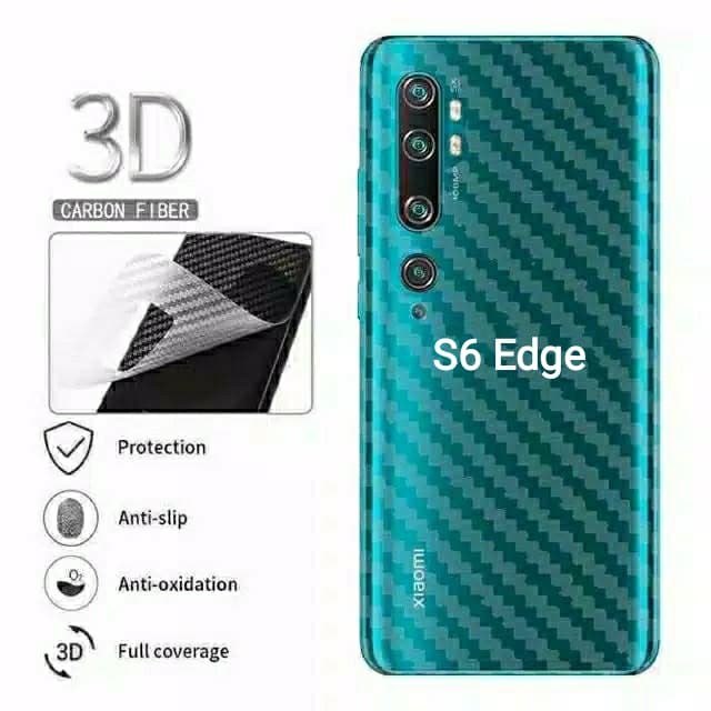 Miếng Dán Sợi Carbon 3d Chống Trầy Xước Cho Mặt Sau Điện Thoại Samsung S6 Edge
