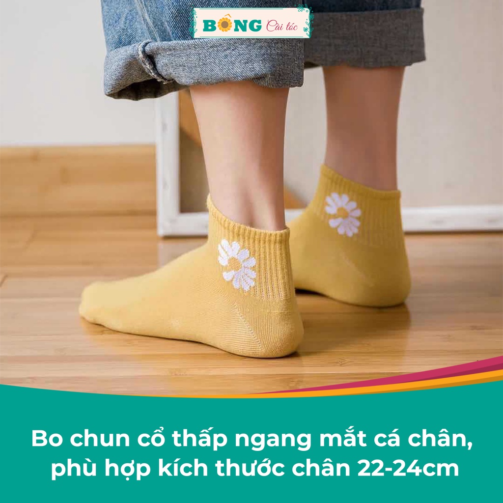 Tất nữ cổ ngắn họa tiết caro thời trang phong cách Hàn Quốc TN10 - Vớ BÔNG Cài Tóc