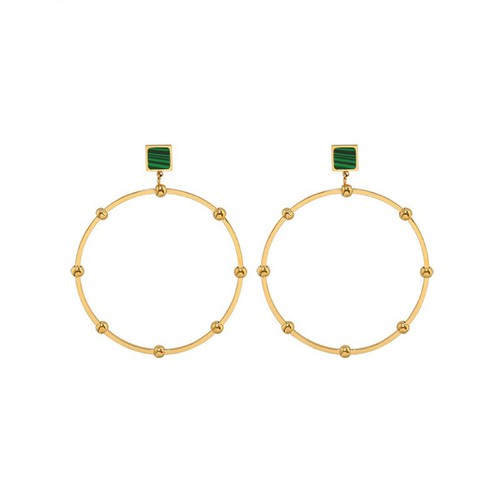 Bông Tai Dự Tiệc Hình Tròn To Thép Titan Ko Rỉ TT 3604