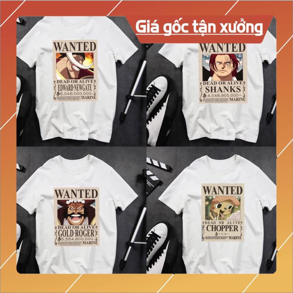 SALE BST ÁO THUN ONE PIECE TRUY NÃ BĂNG MŨ RƠM SIÊU ĐỘC | ÁO LUFFY ONE PIECE WANTED TSHIRT OP18 -giá rẻ