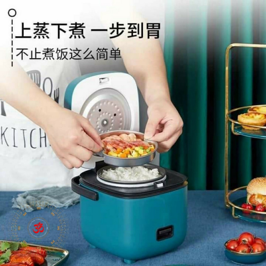 Nồi cơm điện mini lòng chảo chống dính, Rice Cooker thích hợp cho 1-2 người Dung tích 1.2L Electric Cooker
