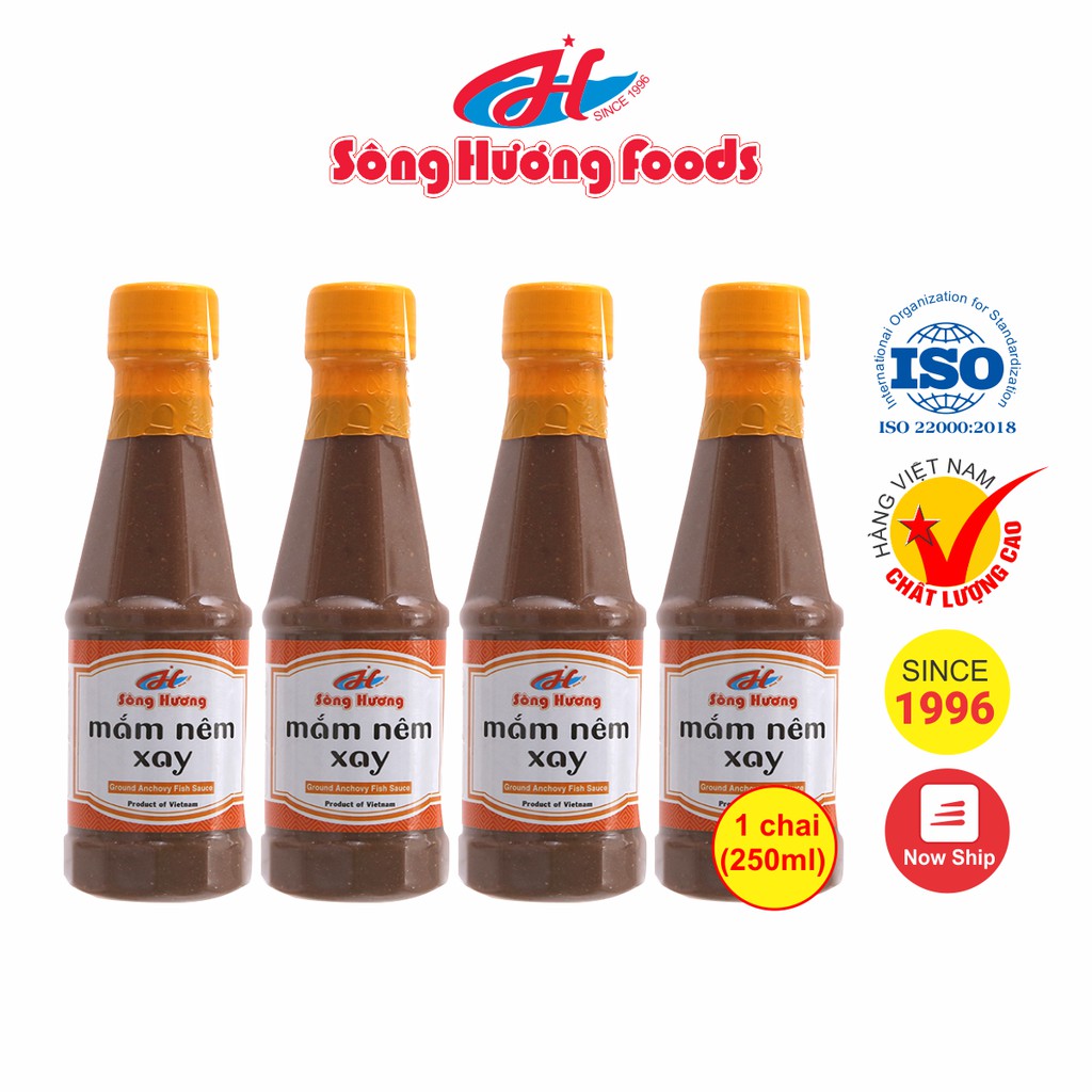 4 Chai Mắm Nêm Xay Sông Hương Foods Chai 250ml - Ăn kèm bún đậu , chấm xoài , thịt luộc , nấu bún riêu , kho thịt