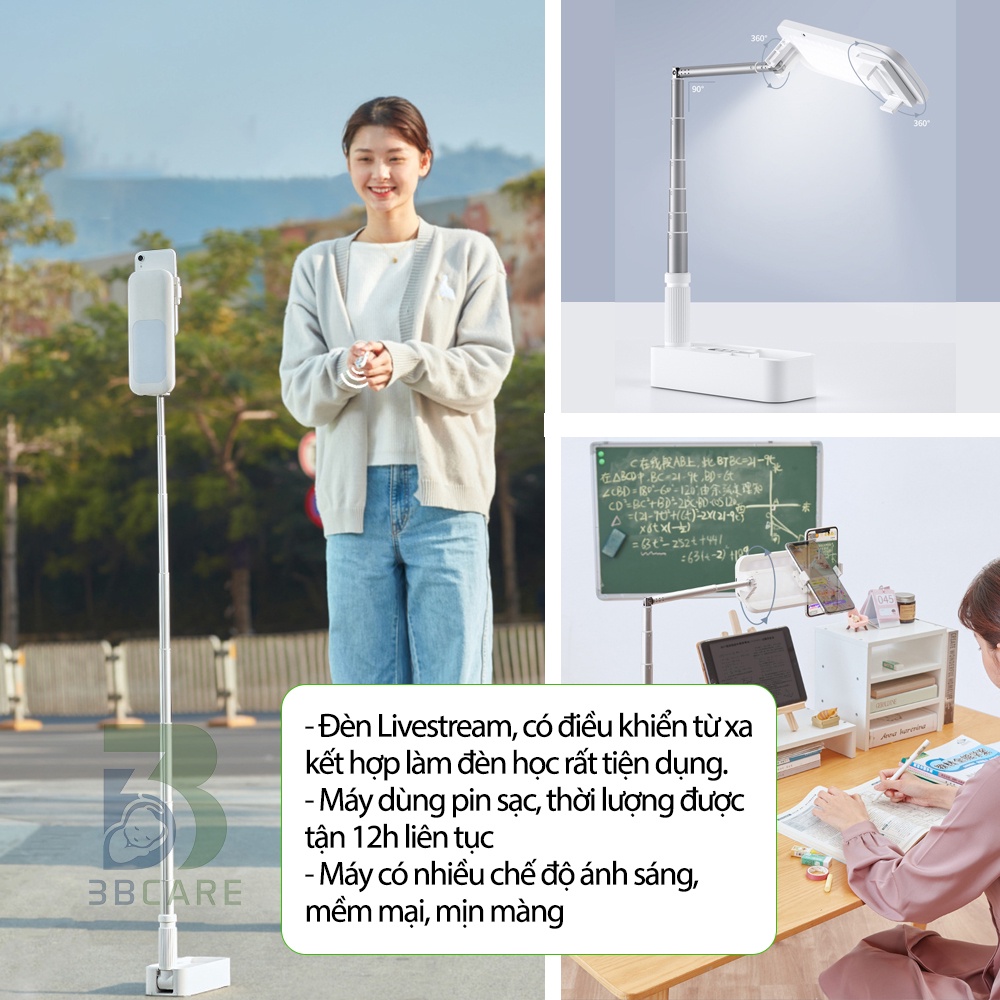 Đèn livestream ACHITA D21 Ánh sáng đa sắc 3 chế độ tạo hiệu ứng da đẹp - Shop 3B Care