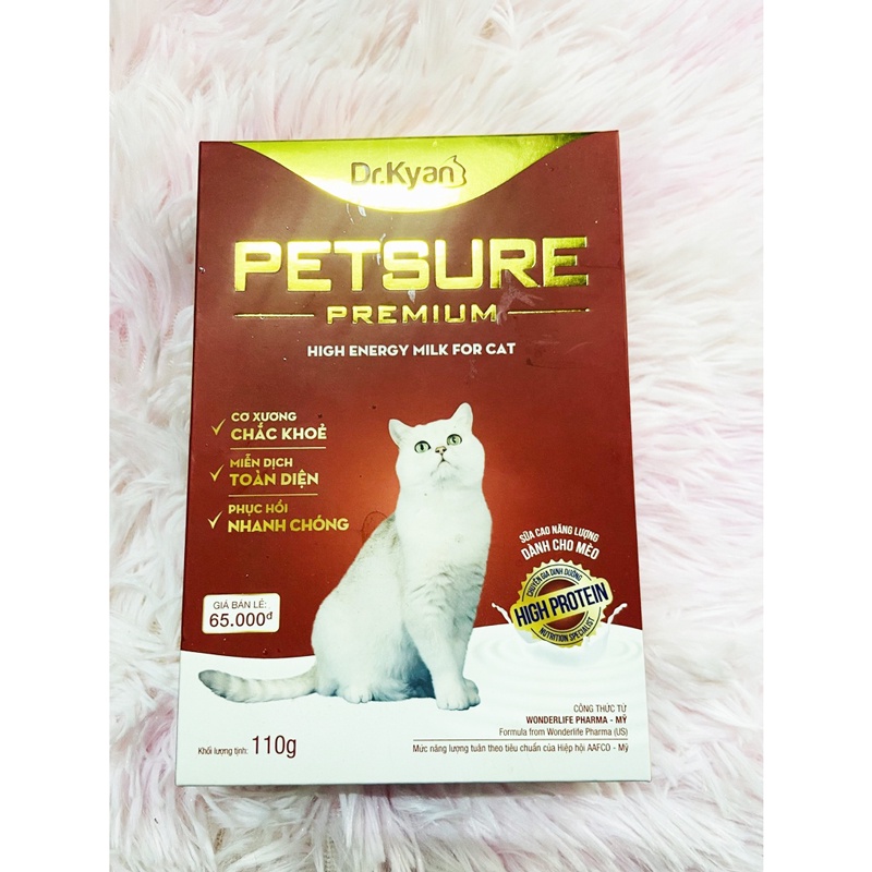 [TĂNG CANXI] Sữa Cao Năng Lượng Mèo PETSURE 110g Dr.Kyan Dành Cho Mèo Đang Lớn Hoặc Loãng Xương