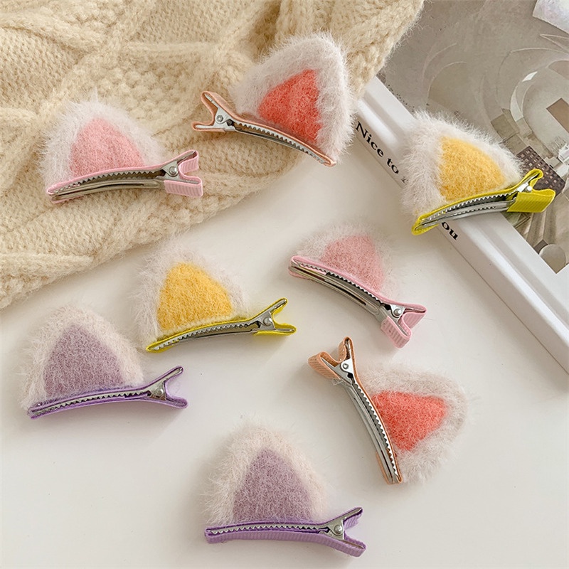 Set 2 Kẹp Tóc Tai Mèo 3D Dễ Thương Cho Bé Gái