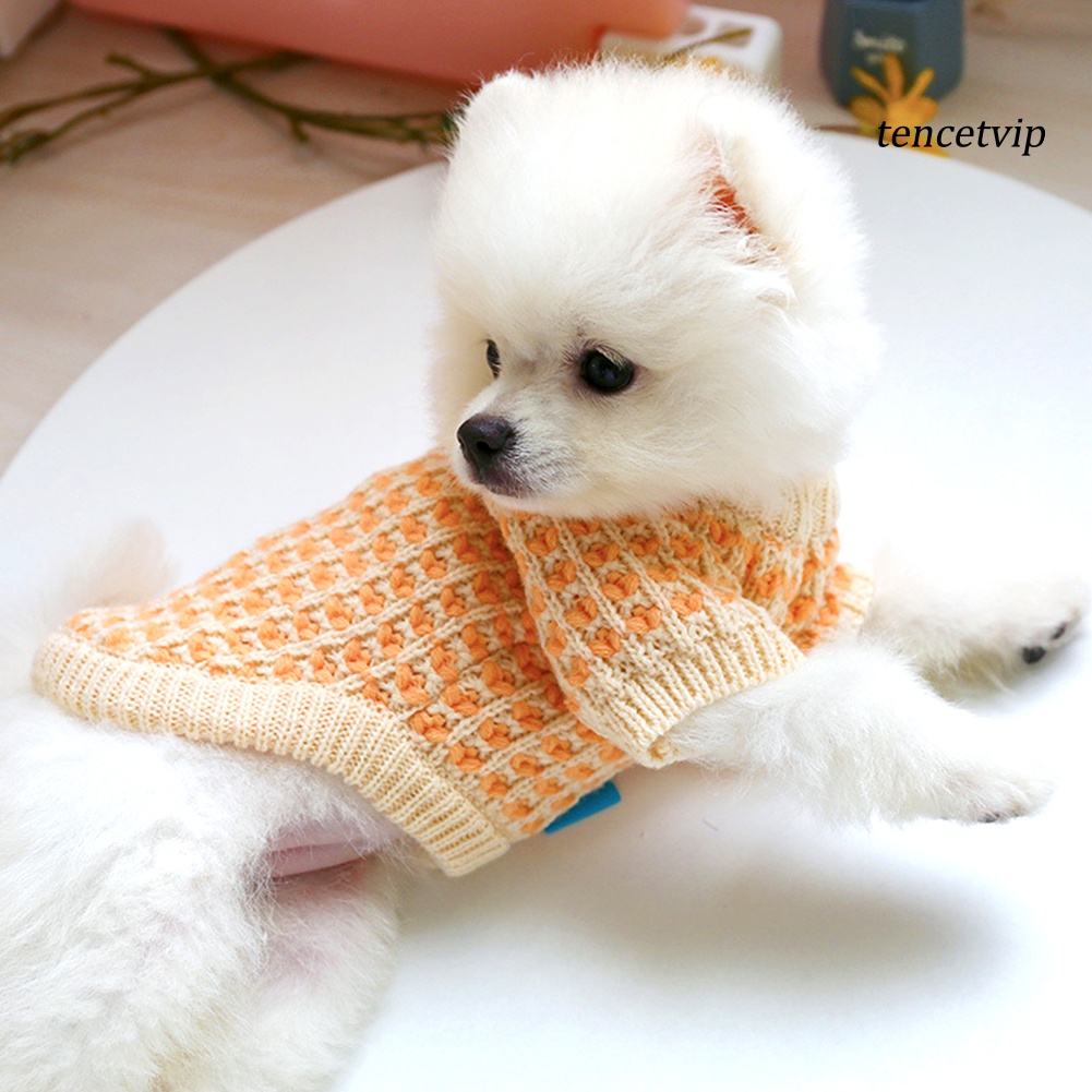 Áo Len Giữ Ấm Màu Sắc Cam Thời Trang Thu Đông Cho Thú Cưng