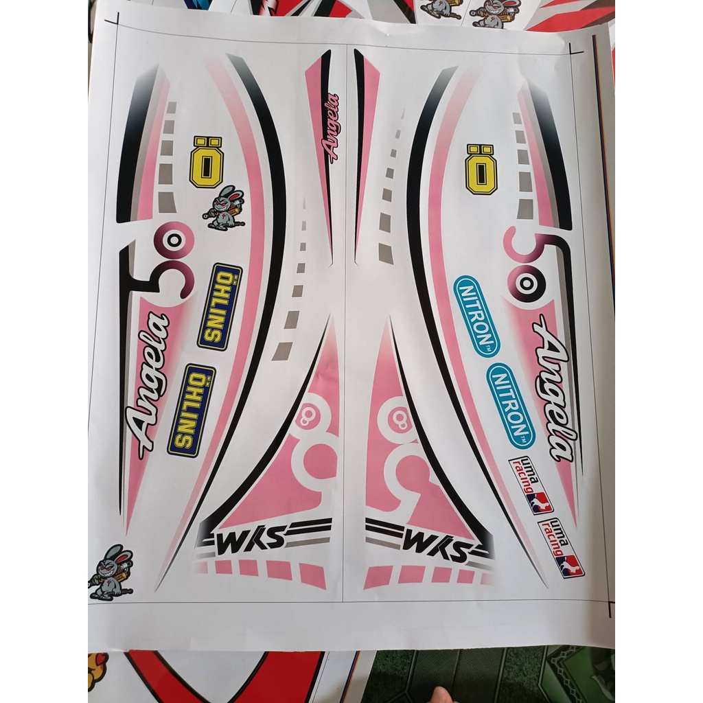 Tem rời angela 50 hồng nhạt xe trắng