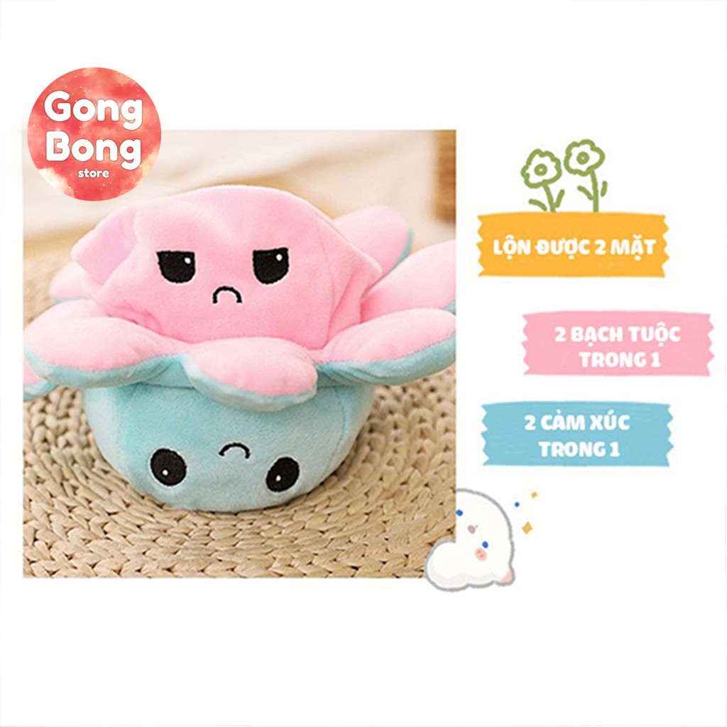 Bạch tuộc cảm xúc reversible octopus 20cm gấu bông 2 mặt cute xinh xắn Gong Bong Store