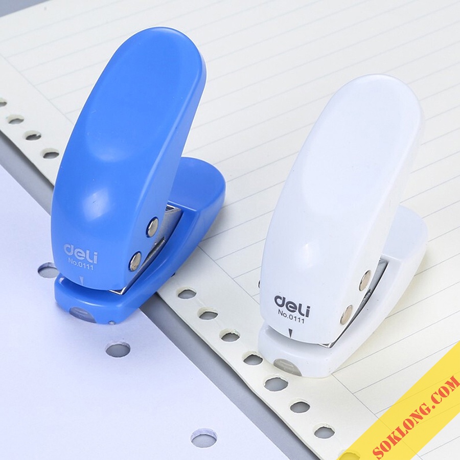 Bấm lỗ giấy mini Deli cầm tay tối đa 10 tờ 80gsm, dụng cụ đục lỗ C08