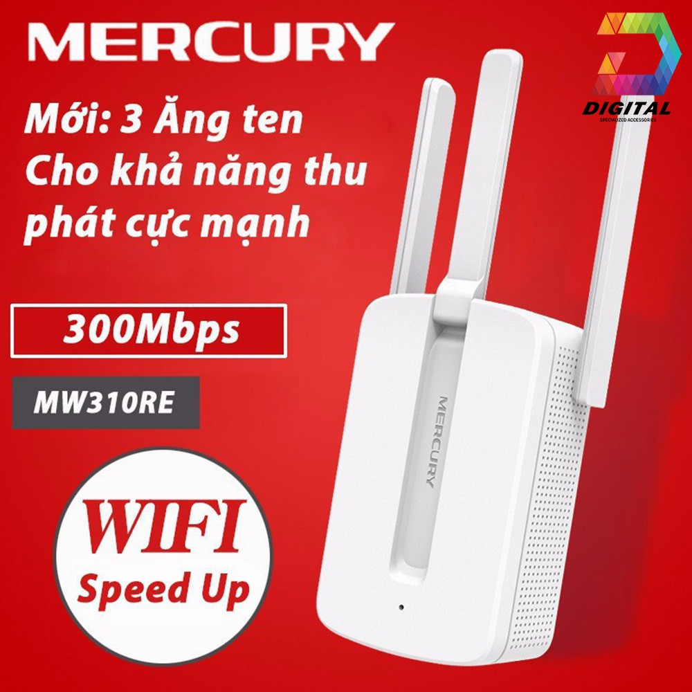 Kích Sóng Wifi Mercury MW310RE 3 Râu 300Mbps Chính Hãng | BigBuy360 - bigbuy360.vn