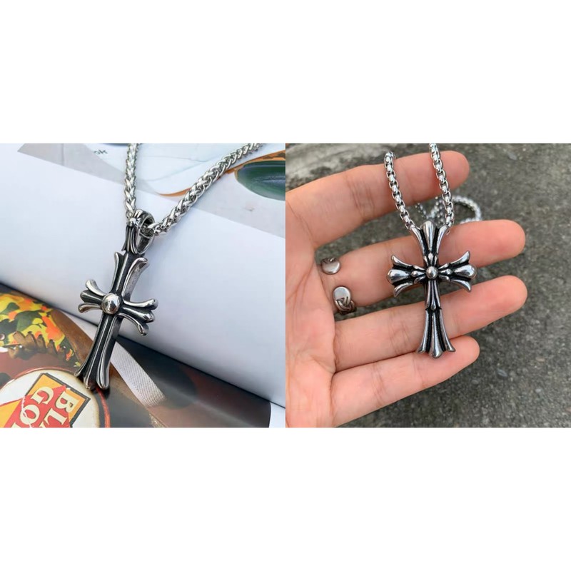 Mặt dây chuyền thánh giá CHROME HEART chất liệu titan thép cao cấp