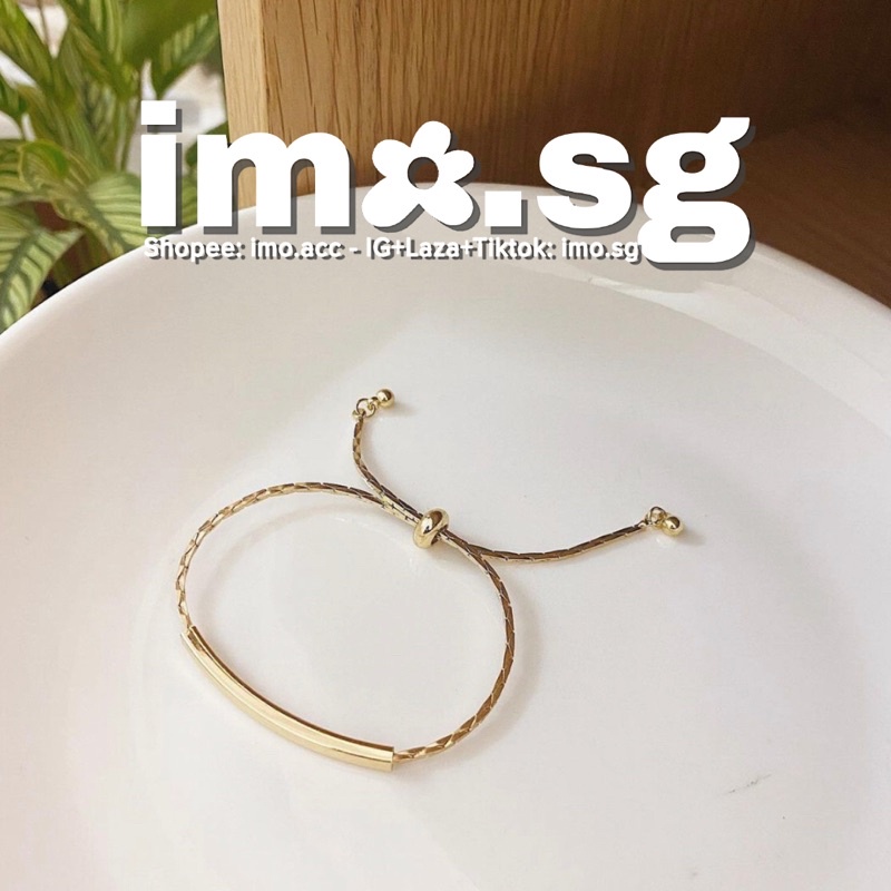 Vòng tay thanh ngang vàng dây rút imo.sg thanh lịch nhẹ nhàng sang chảnh phong cách