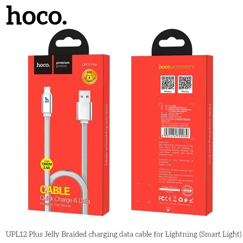 Cáp sạc hoco ⚡FREESHIP50K⚡báo đèn dây thép bọc cao su trong bảo vệ 30 cm -&gt; 200 cm cho ip