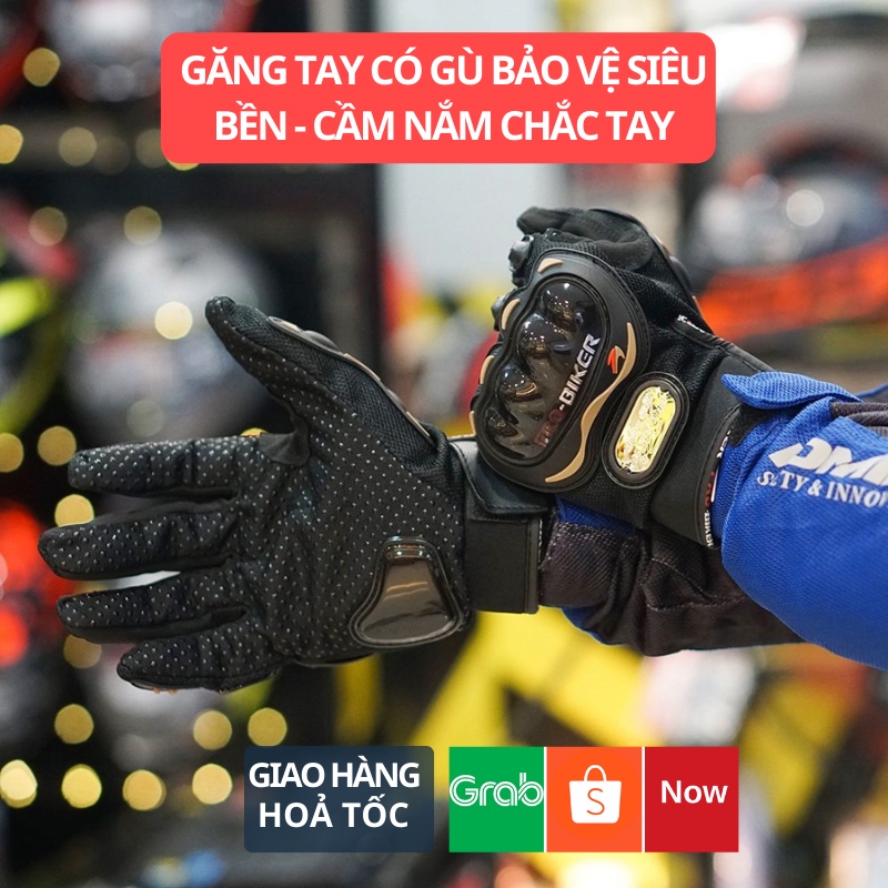 Găng Tay Phượt ,Găng Tay Bảo Hộ Xe Máy ProBiker Dài Ngón Có Gù Havana Outdoor - Có Đệm Nhựa Bảo Vệ Lòng Bàn Tay