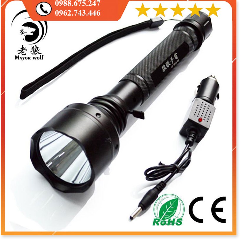 Đèn Pin Sạc Điện LYS015 ✔️Chính hãng✔️ Chiếu xa 600m, Chống nước, Pin Cực Bền +Tặng sạc, hộp đựng.