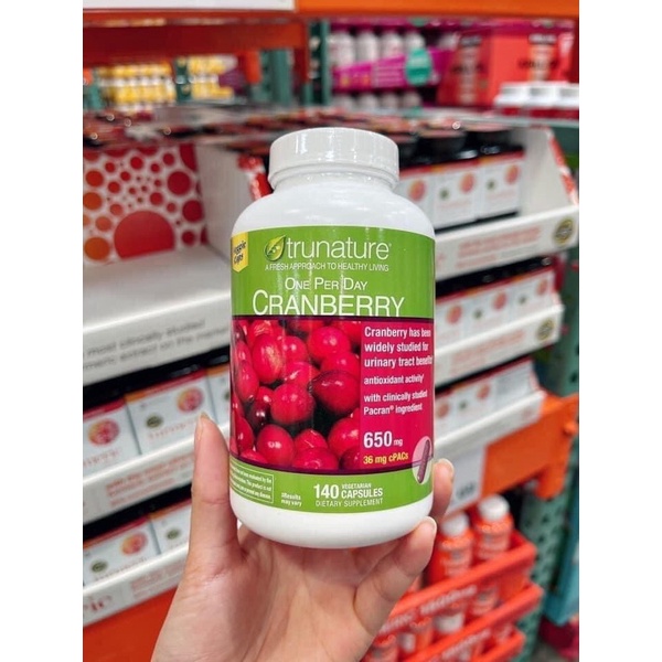VIÊN HỖ TRỢ ĐƯỜNG TIẾT NIỆU TRUNATURE CRANBERRY 650MG hàng Mỹ đủ Bill