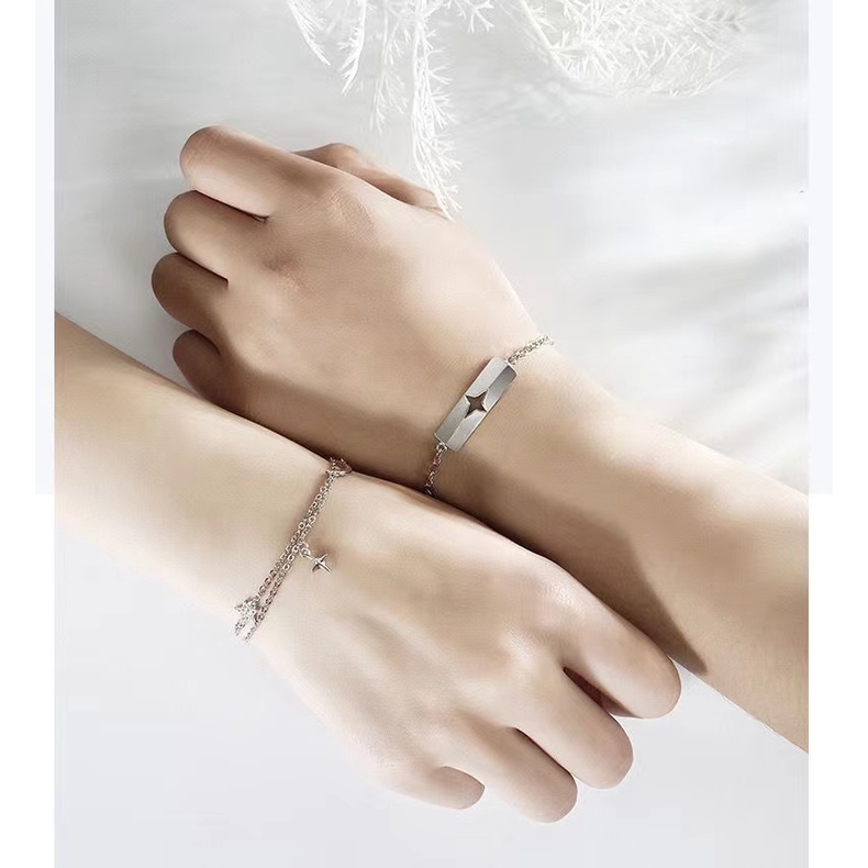 Cặp Vòng Tay Hình Ngôi Sao Mặt Trăng Mặt Trời Nhỏ Dành Cho Cặp Đôi