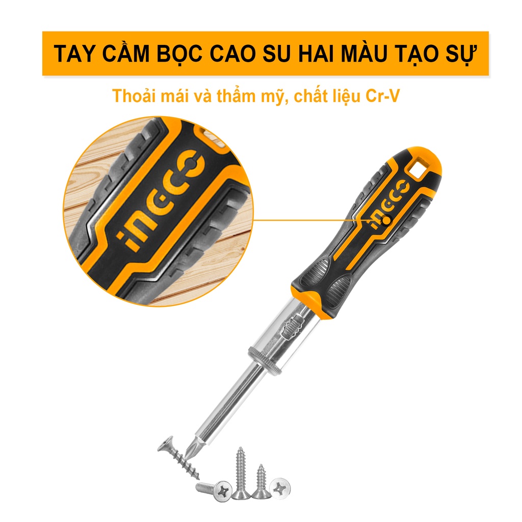 Bộ tua vít 24 món thép CRV INGCO HKSDB0248 vặn tháo ốc vít, bu lông sửa chữa đồ dùng gia đình, máy móc có nam châm hút