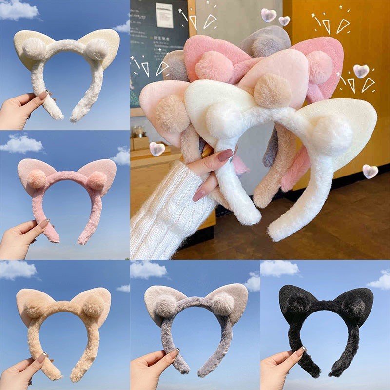 Cài Tóc Tai Mèo Cục Bông phong cách Hàn Quốc xinh xẽo