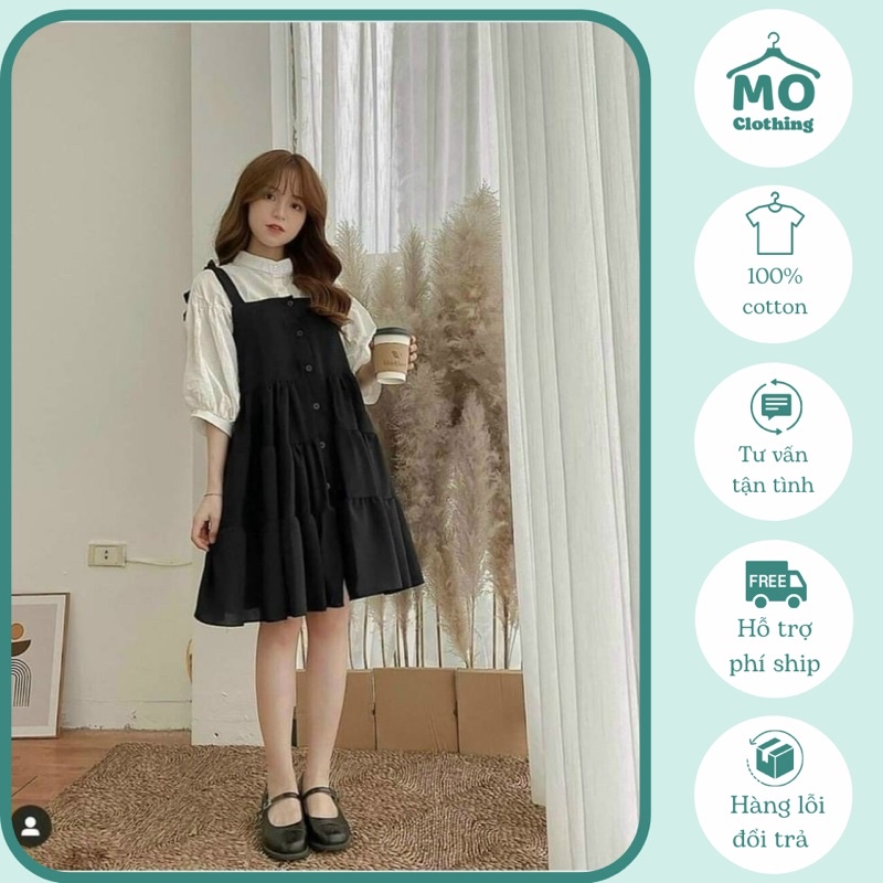 SET YẾM ĐEN BABYDOLL ULZZANG + SƠMI TAY PHỒNG