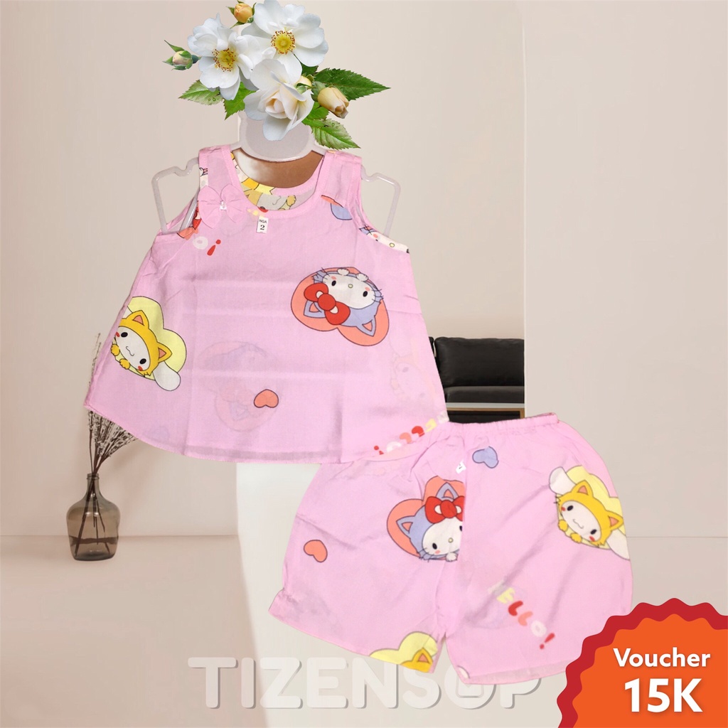 Đồ bộ bé gái lanh tole sát nách quần đùi loại đẹp